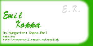 emil koppa business card